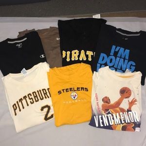 7 Shirt Lot Men's Steelers, Pirates, Nike, Kobe
